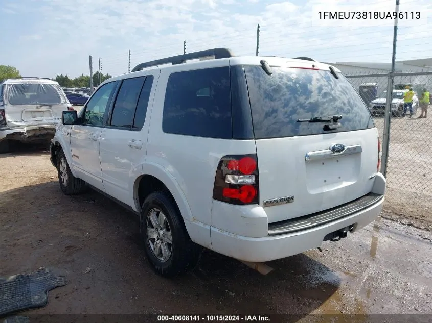 1FMEU73818UA96113 2008 Ford Explorer Xlt