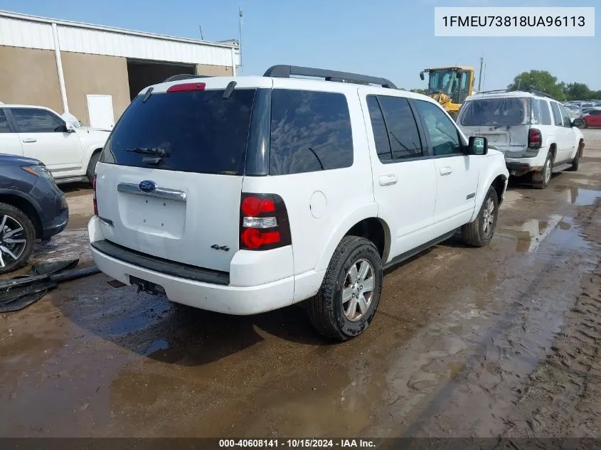 1FMEU73818UA96113 2008 Ford Explorer Xlt