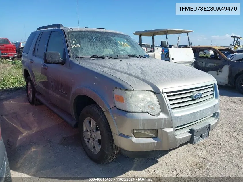 2008 Ford Explorer Xlt VIN: 1FMEU73E28UA49470 Lot: 40615458