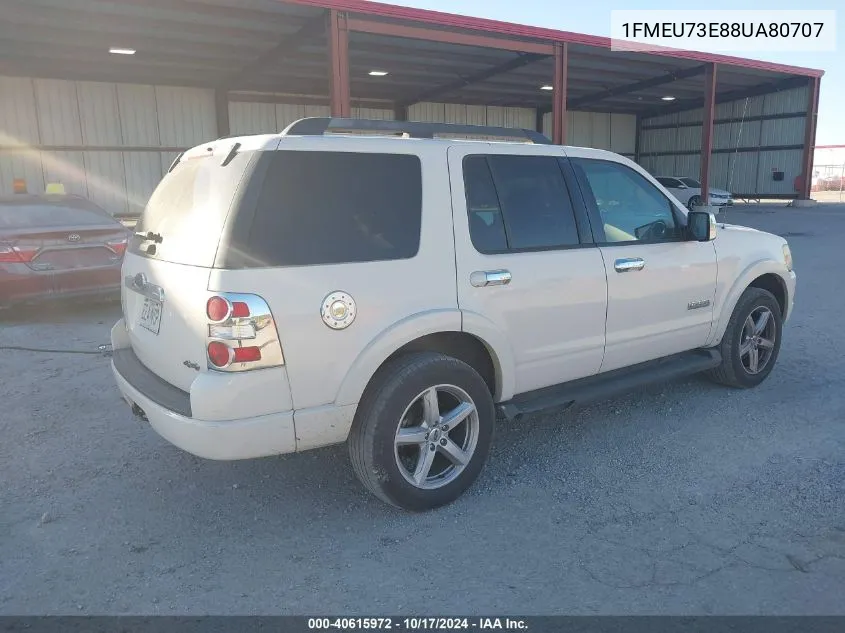 2008 Ford Explorer Xlt VIN: 1FMEU73E88UA80707 Lot: 40615972