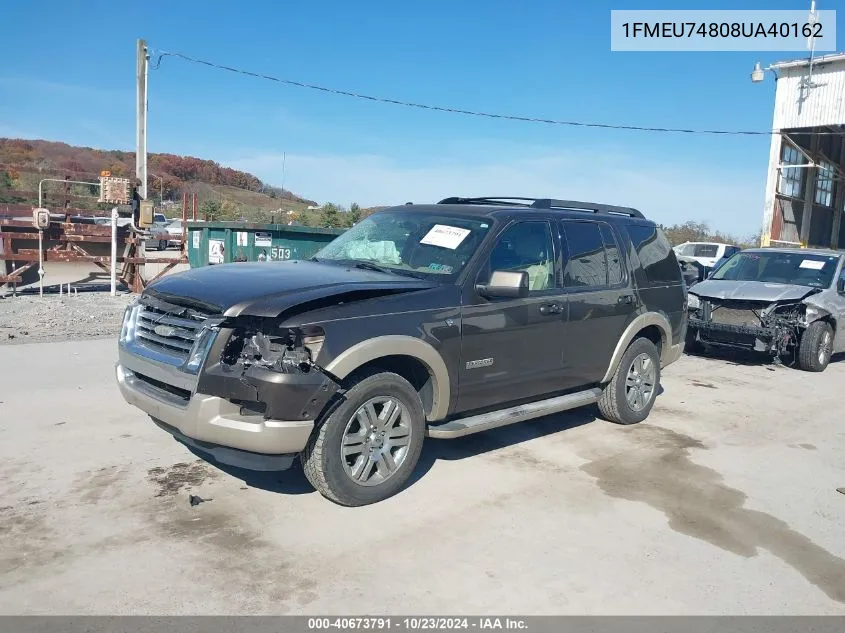 2008 Ford Explorer Eddie Bauer VIN: 1FMEU74808UA40162 Lot: 40673791