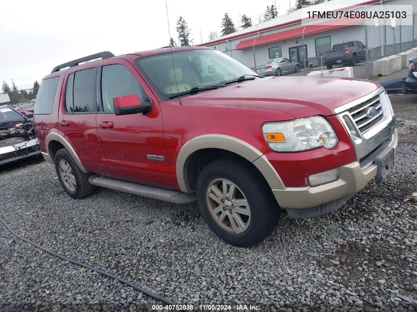 2008 Ford Explorer Eddie Bauer VIN: 1FMEU74E08UA25103 Lot: 40752038