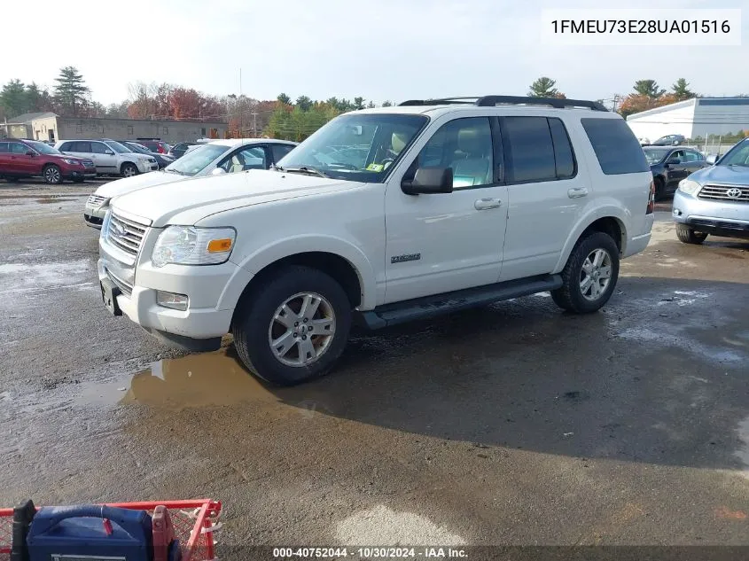 2008 Ford Explorer Xlt VIN: 1FMEU73E28UA01516 Lot: 40752044