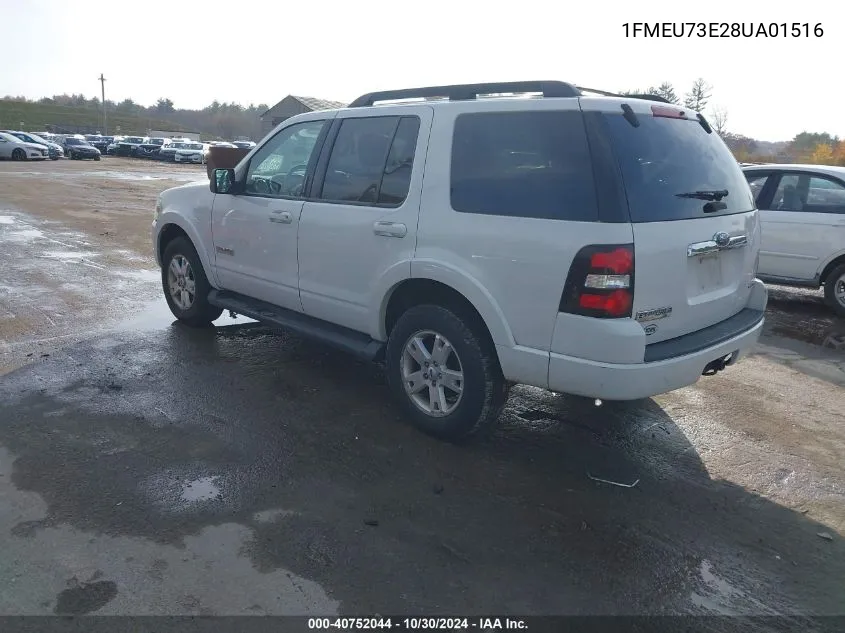 2008 Ford Explorer Xlt VIN: 1FMEU73E28UA01516 Lot: 40752044