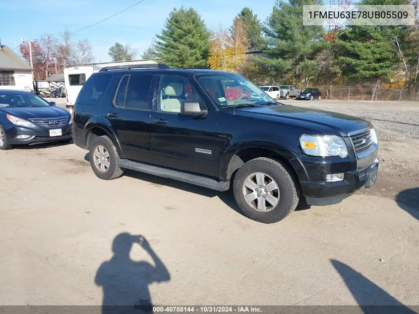 2008 Ford Explorer Xlt VIN: 1FMEU63E78UB05509 Lot: 40758144