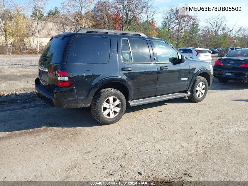 2008 Ford Explorer Xlt VIN: 1FMEU63E78UB05509 Lot: 40758144