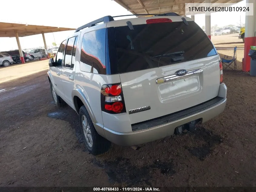 2008 Ford Explorer Eddie Bauer VIN: 1FMEU64E28UB10924 Lot: 40768433