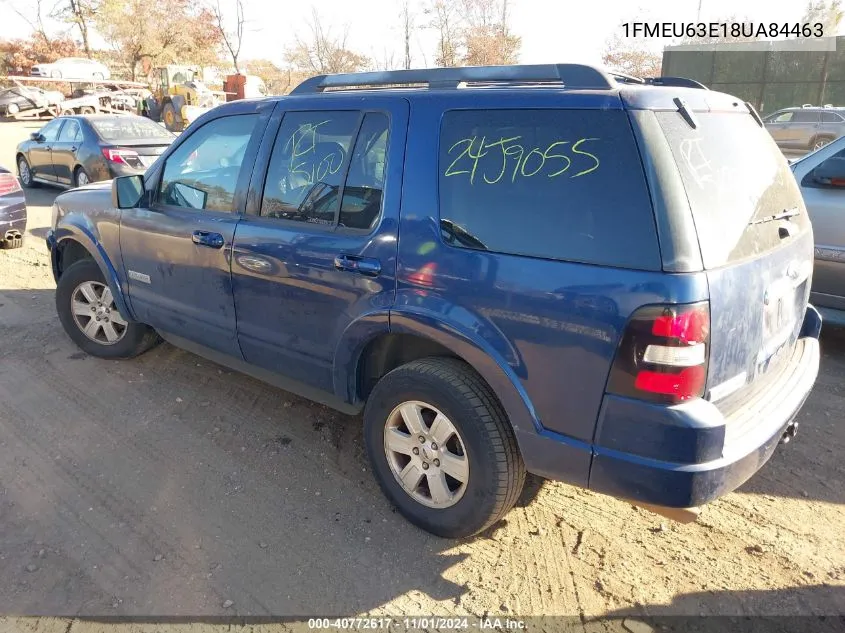 2008 Ford Explorer Xlt VIN: 1FMEU63E18UA84463 Lot: 40772617