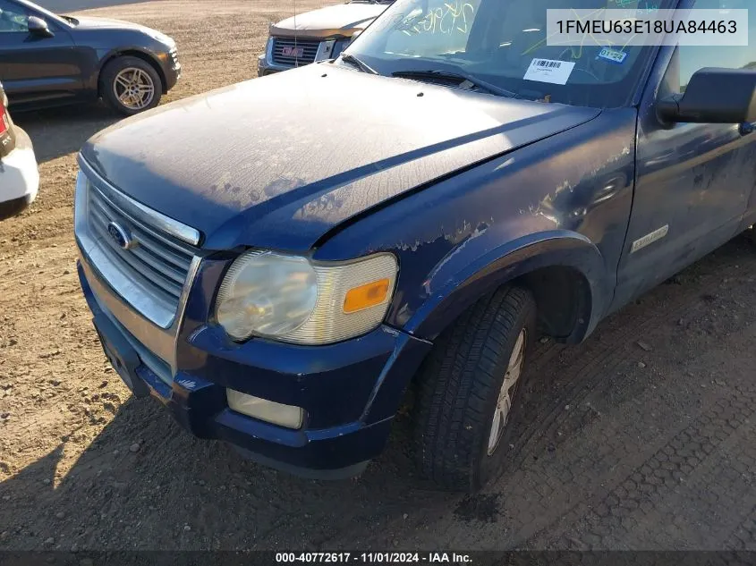 2008 Ford Explorer Xlt VIN: 1FMEU63E18UA84463 Lot: 40772617