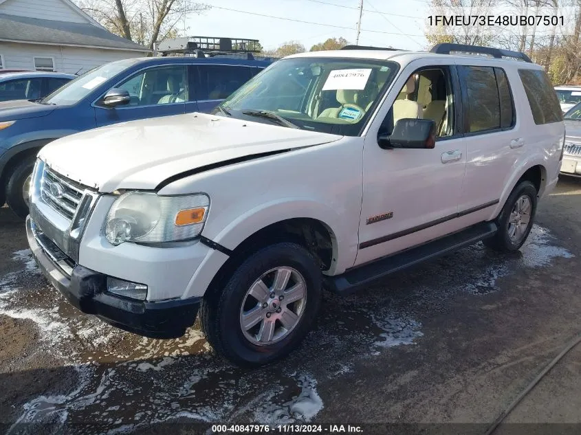 2008 Ford Explorer Xlt VIN: 1FMEU73E48UB07501 Lot: 40847976