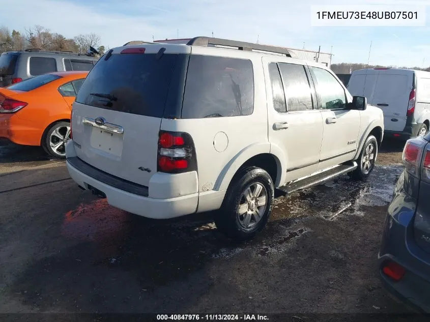 2008 Ford Explorer Xlt VIN: 1FMEU73E48UB07501 Lot: 40847976