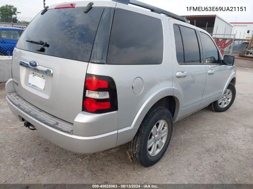 2009 Ford Explorer Xlt VIN: 1FMEU63E69UA21151 Lot: 40025063