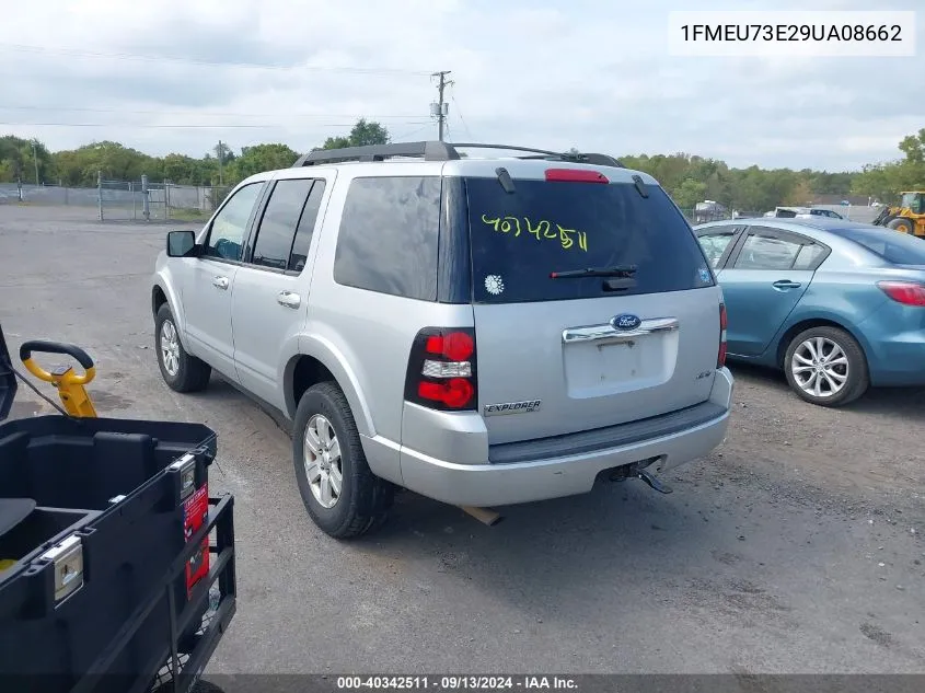 2009 Ford Explorer Xlt VIN: 1FMEU73E29UA08662 Lot: 40342511