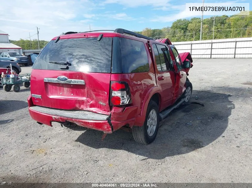 2009 Ford Explorer Xlt VIN: 1FMEU73E89UA0701 Lot: 40404061