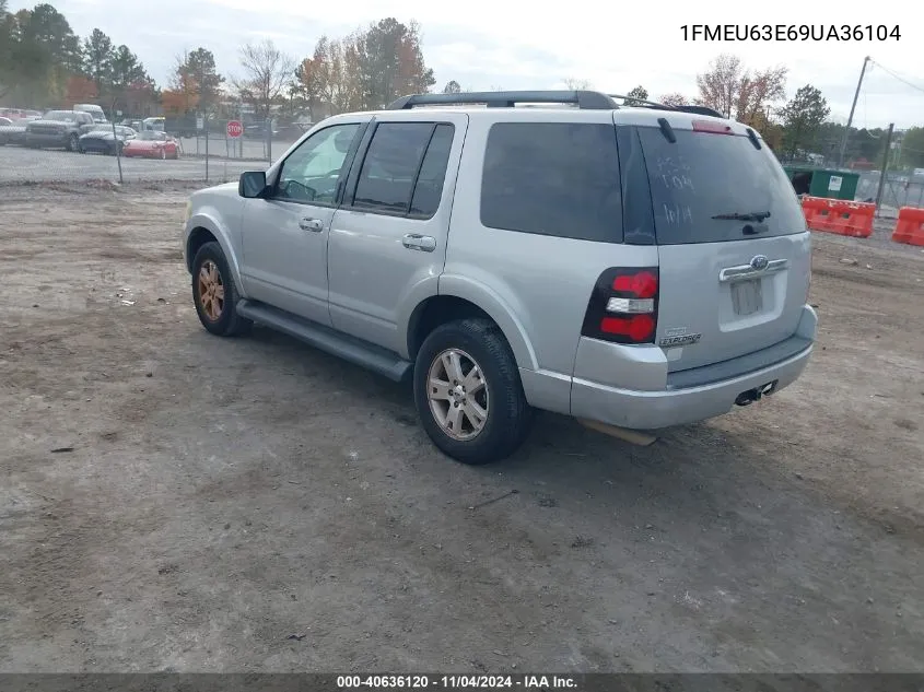 2009 Ford Explorer Xlt VIN: 1FMEU63E69UA36104 Lot: 40636120