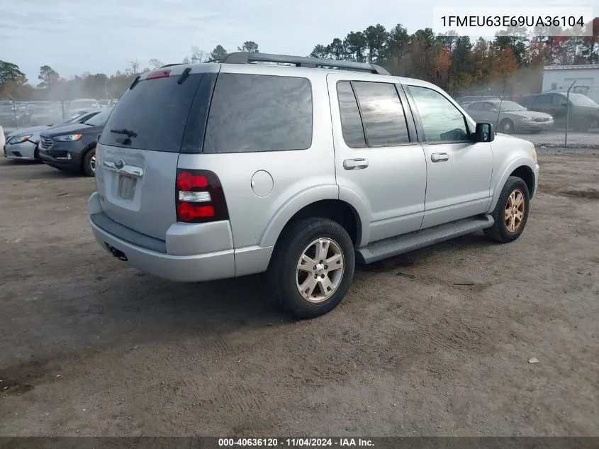 2009 Ford Explorer Xlt VIN: 1FMEU63E69UA36104 Lot: 40636120