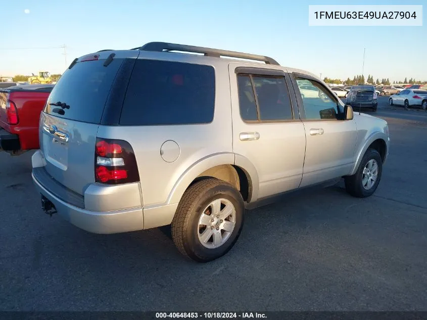 2009 Ford Explorer Xlt VIN: 1FMEU63E49UA27904 Lot: 40648453