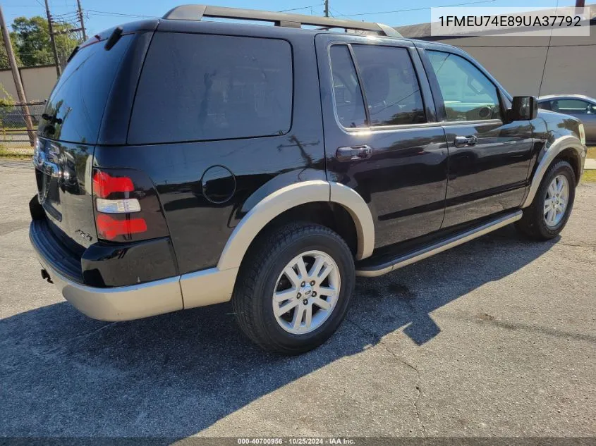 2009 Ford Explorer VIN: 1FMEU74E89UA37792 Lot: 40700956