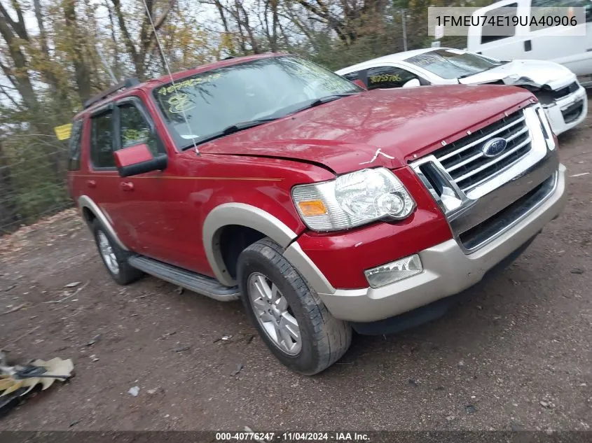 2009 Ford Explorer Eddie Bauer VIN: 1FMEU74E19UA40906 Lot: 40776247