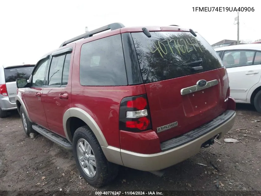 2009 Ford Explorer Eddie Bauer VIN: 1FMEU74E19UA40906 Lot: 40776247