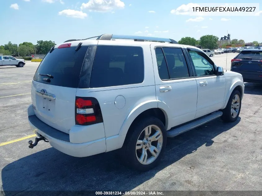 2010 Ford Explorer Limited VIN: 1FMEU6FEXAUA49227 Lot: 39381234