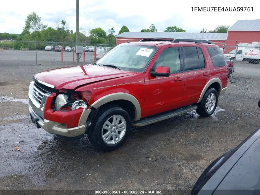 2010 Ford Explorer Eddie Bauer VIN: 1FMEU7EE4AUA59761 Lot: 39539561