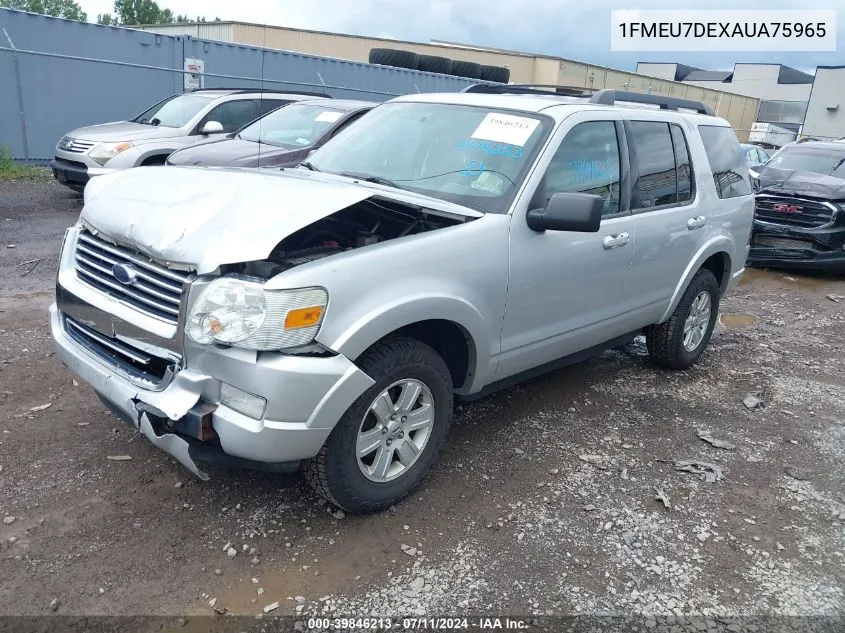 2010 Ford Explorer Xlt VIN: 1FMEU7DEXAUA75965 Lot: 39846213