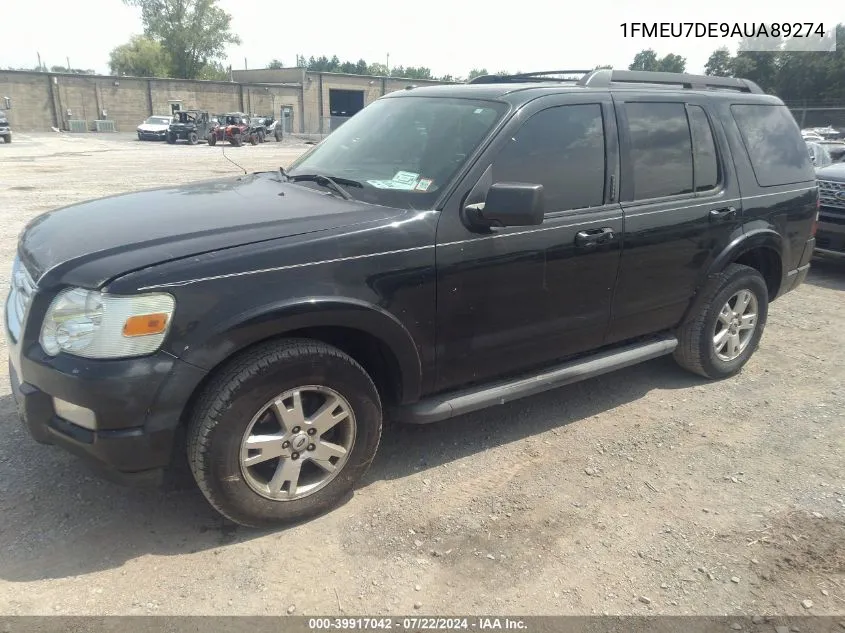 2010 Ford Explorer Xlt VIN: 1FMEU7DE9AUA89274 Lot: 39917042