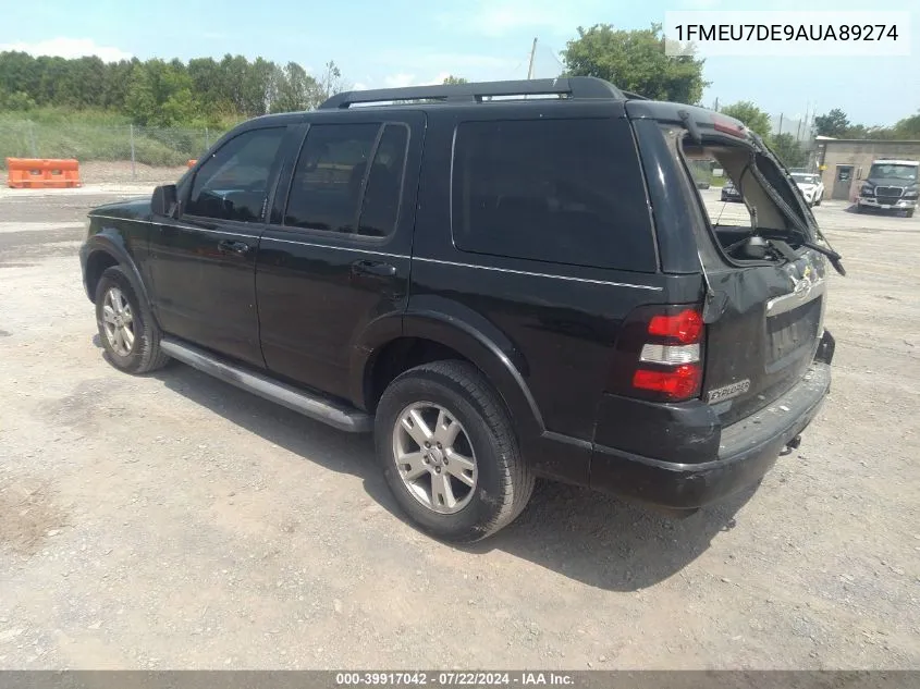 2010 Ford Explorer Xlt VIN: 1FMEU7DE9AUA89274 Lot: 39917042