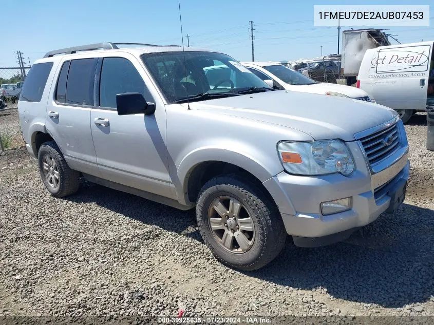 2010 Ford Explorer Xlt VIN: 1FMEU7DE2AUB07453 Lot: 39925635