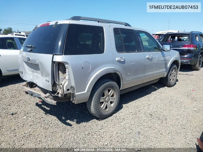 1FMEU7DE2AUB07453 2010 Ford Explorer Xlt