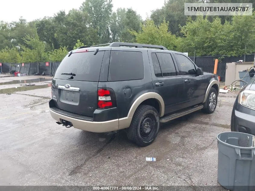 2010 Ford Explorer Eddie Bauer VIN: 1FMEU7E81AUA95787 Lot: 40067771