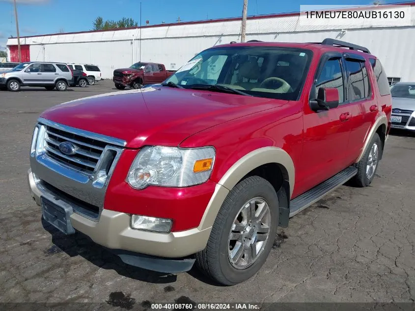 2010 Ford Explorer Eddie Bauer VIN: 1FMEU7E80AUB16130 Lot: 40108760