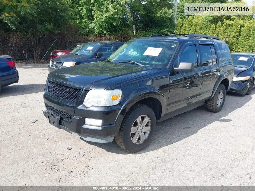 2010 Ford Explorer Xlt VIN: 1FMEU7DE3AUA62846 Lot: 40154010