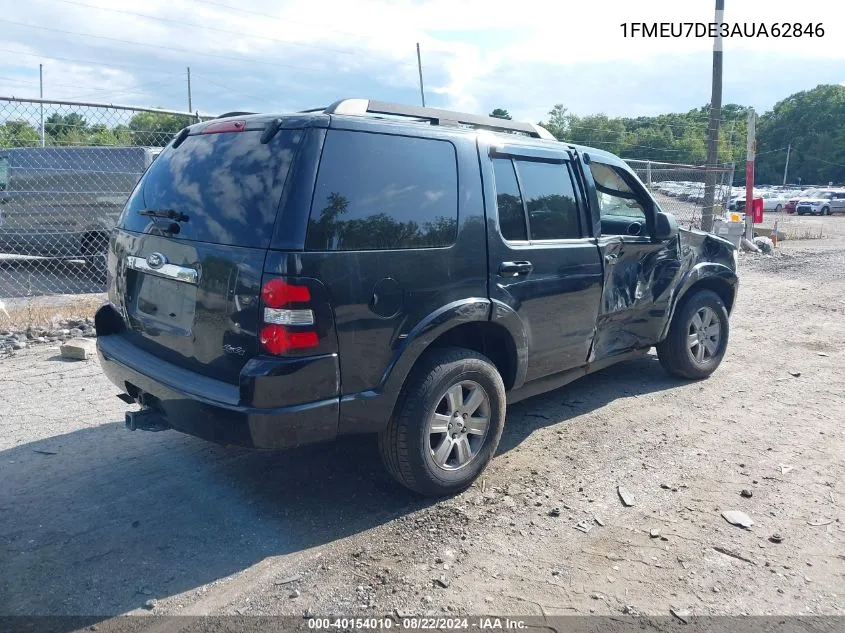 2010 Ford Explorer Xlt VIN: 1FMEU7DE3AUA62846 Lot: 40154010