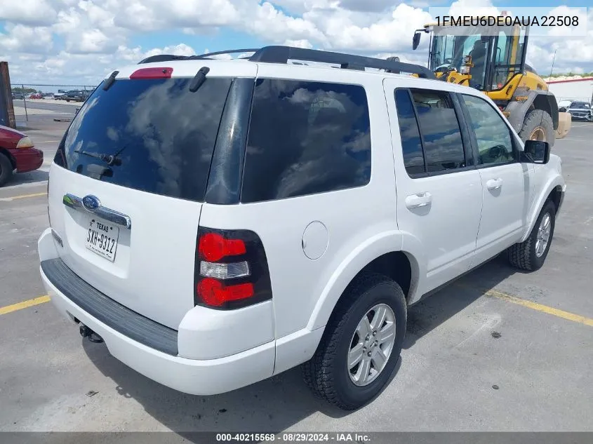 2010 Ford Explorer Xlt VIN: 1FMEU6DE0AUA22508 Lot: 40215568