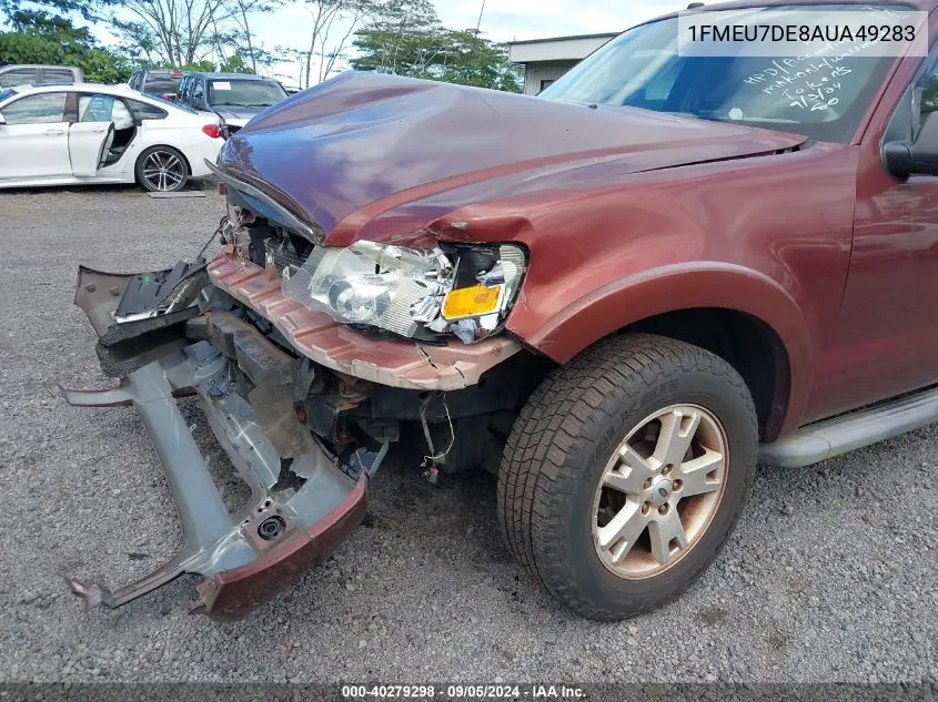 2010 Ford Explorer Xlt VIN: 1FMEU7DE8AUA49283 Lot: 40279298