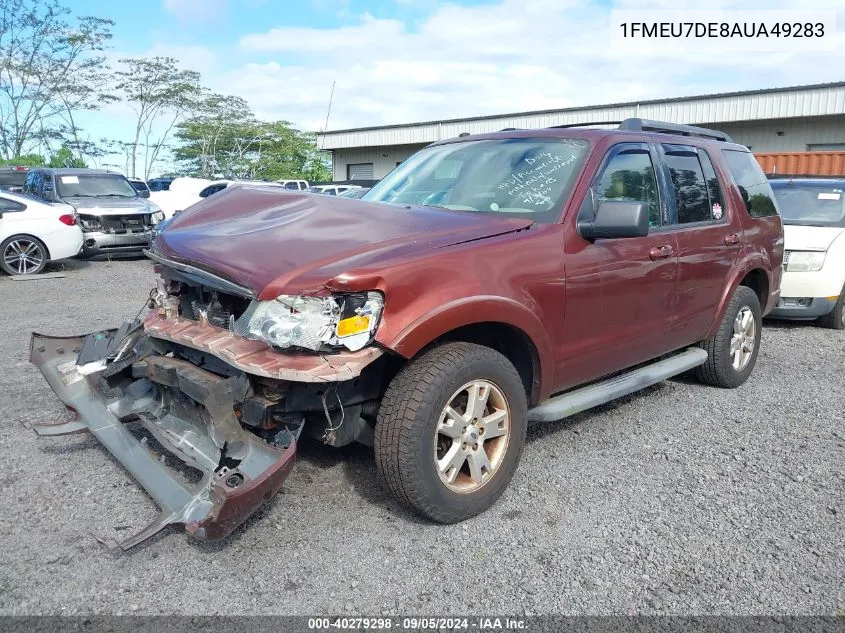 2010 Ford Explorer Xlt VIN: 1FMEU7DE8AUA49283 Lot: 40279298