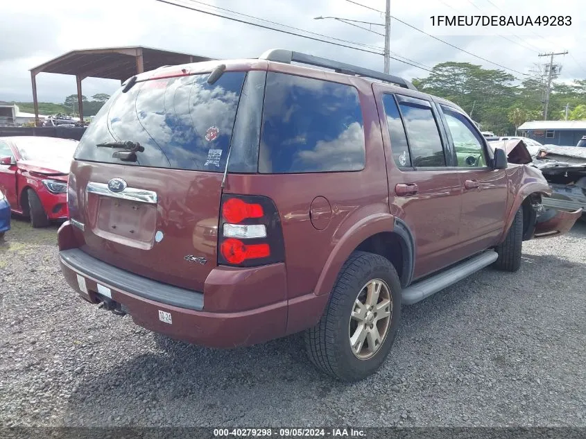 2010 Ford Explorer Xlt VIN: 1FMEU7DE8AUA49283 Lot: 40279298