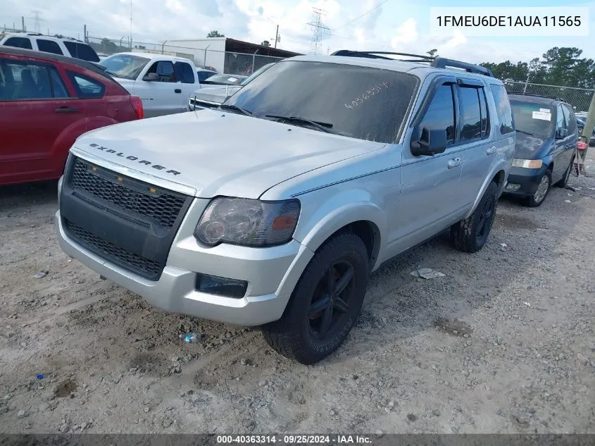 2010 Ford Explorer Xlt VIN: 1FMEU6DE1AUA11565 Lot: 40363314