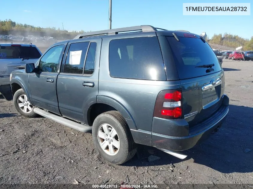 2010 Ford Explorer Xlt VIN: 1FMEU7DE5AUA28732 Lot: 40519713