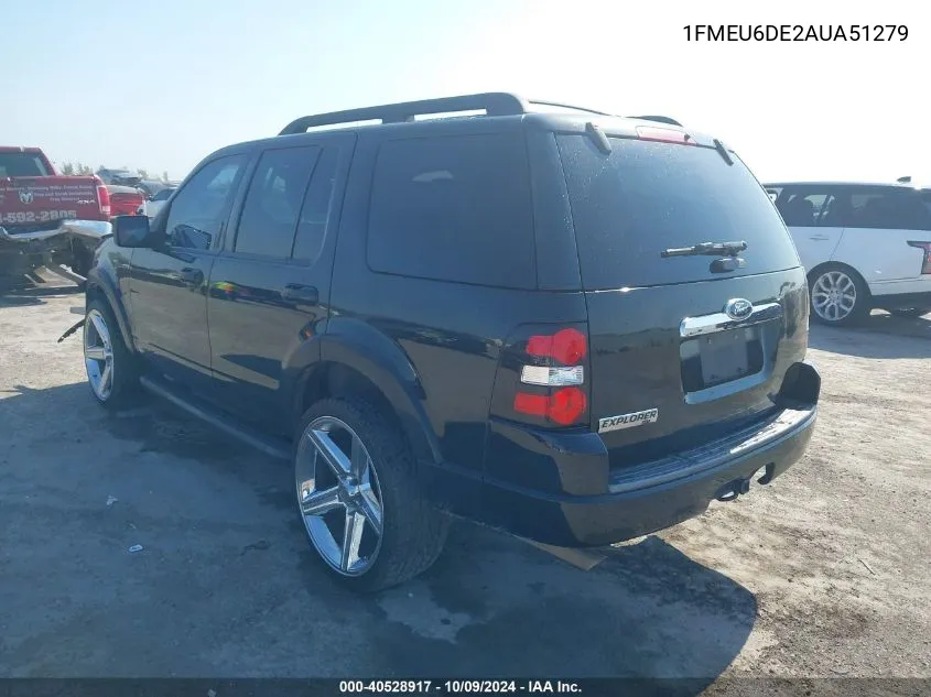 2010 Ford Explorer Xlt VIN: 1FMEU6DE2AUA51279 Lot: 40528917