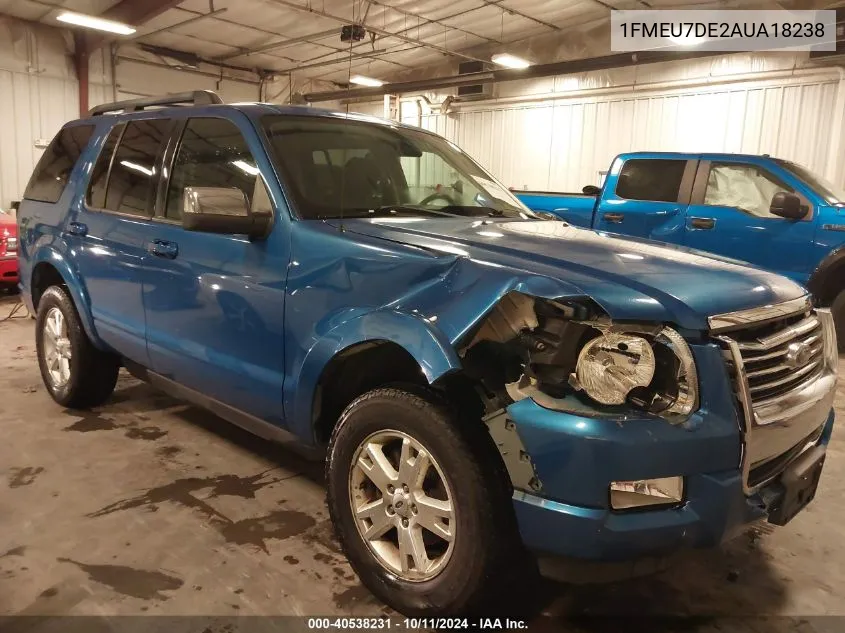 1FMEU7DE2AUA18238 2010 Ford Explorer Xlt