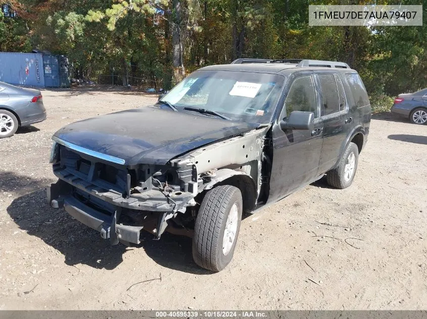 2010 Ford Explorer Xlt VIN: 1FMEU7DE7AUA79407 Lot: 40595339