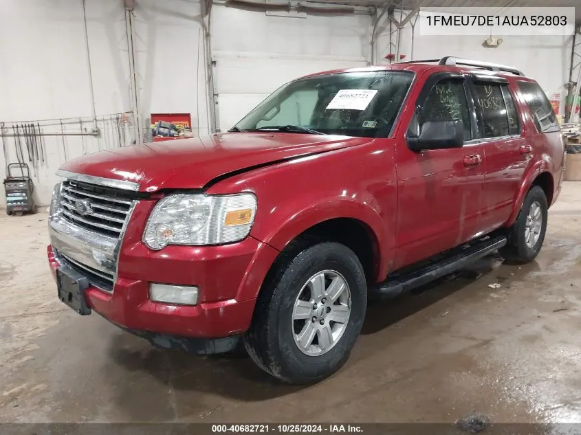 2010 Ford Explorer Xlt VIN: 1FMEU7DE1AUA52803 Lot: 40682721