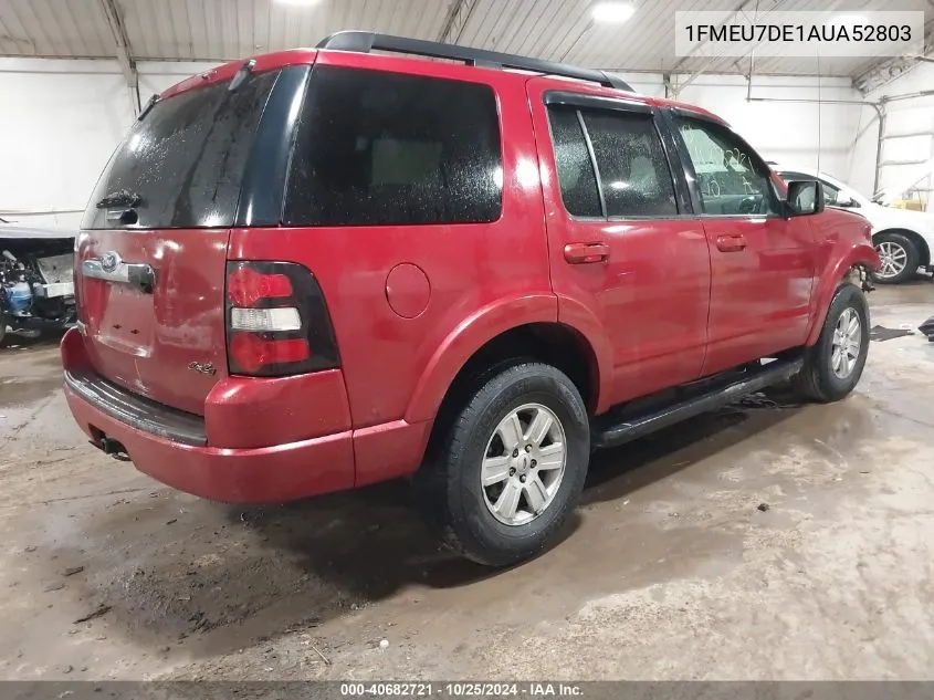 2010 Ford Explorer Xlt VIN: 1FMEU7DE1AUA52803 Lot: 40682721