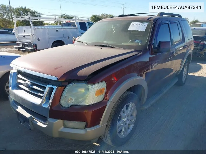 2010 Ford Explorer Eddie Bauer VIN: 1FMEU6EE4AUA87344 Lot: 40847525