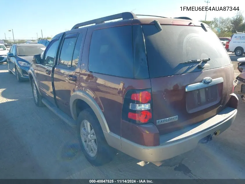 2010 Ford Explorer Eddie Bauer VIN: 1FMEU6EE4AUA87344 Lot: 40847525