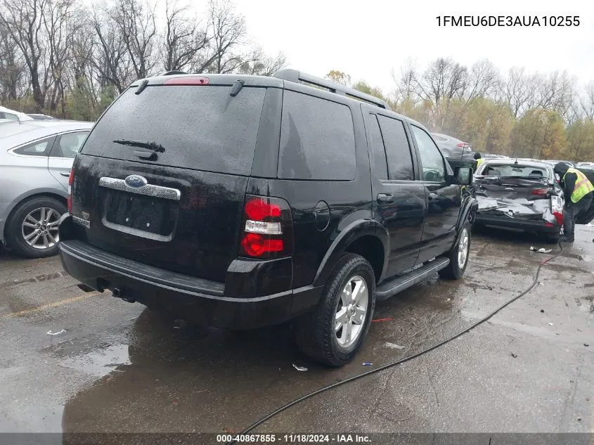 2010 Ford Explorer Xlt VIN: 1FMEU6DE3AUA10255 Lot: 40867855