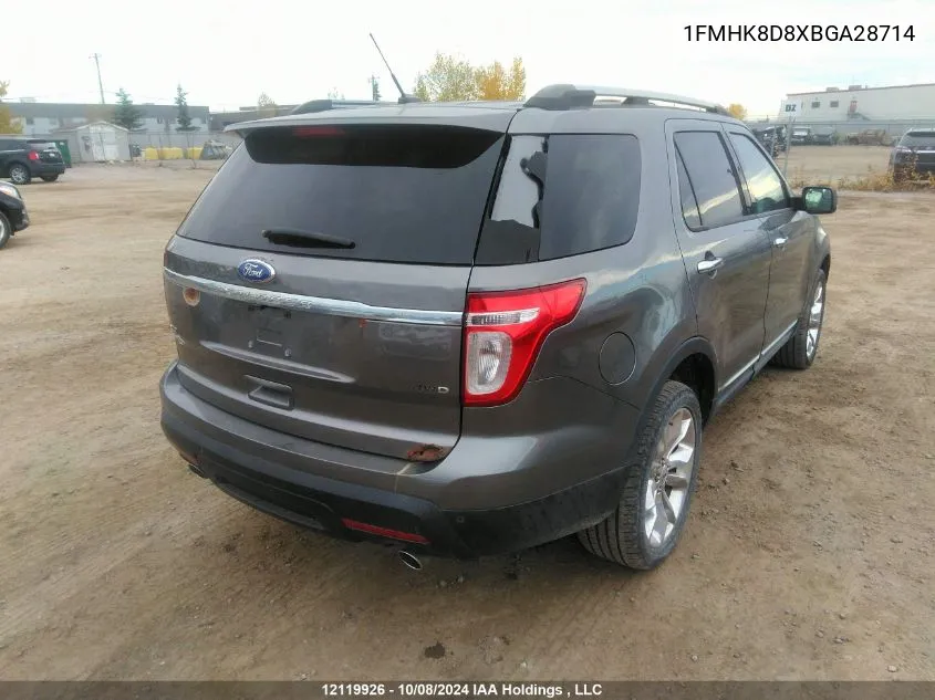 2011 Ford Explorer Xlt VIN: 1FMHK8D8XBGA28714 Lot: 12119926